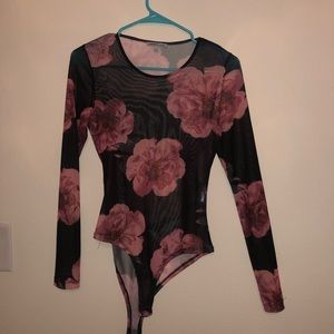Floral sheer bodysuit